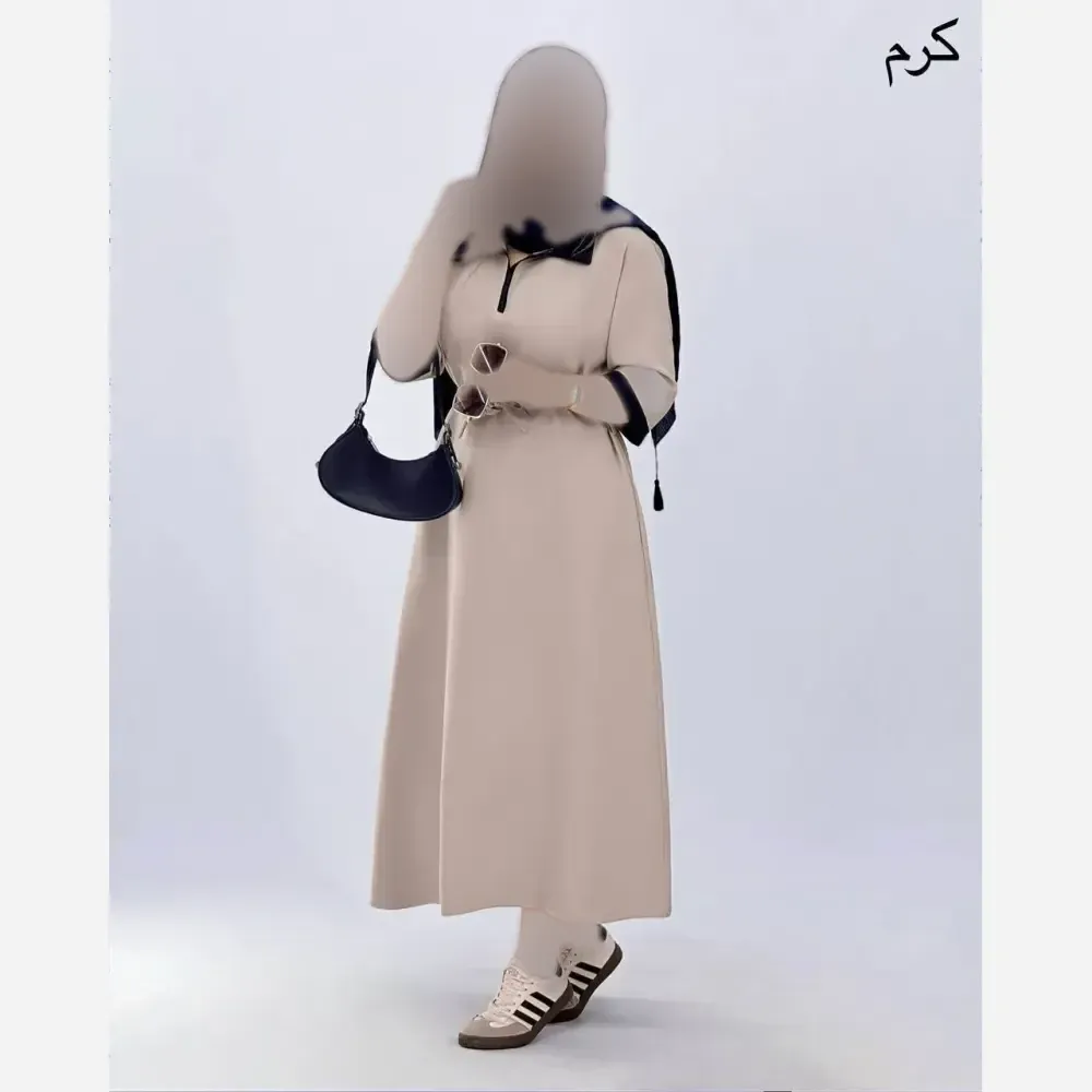 ماکسی زنانه کرپ مازراتی مدل سما کمربنددار فری سایز