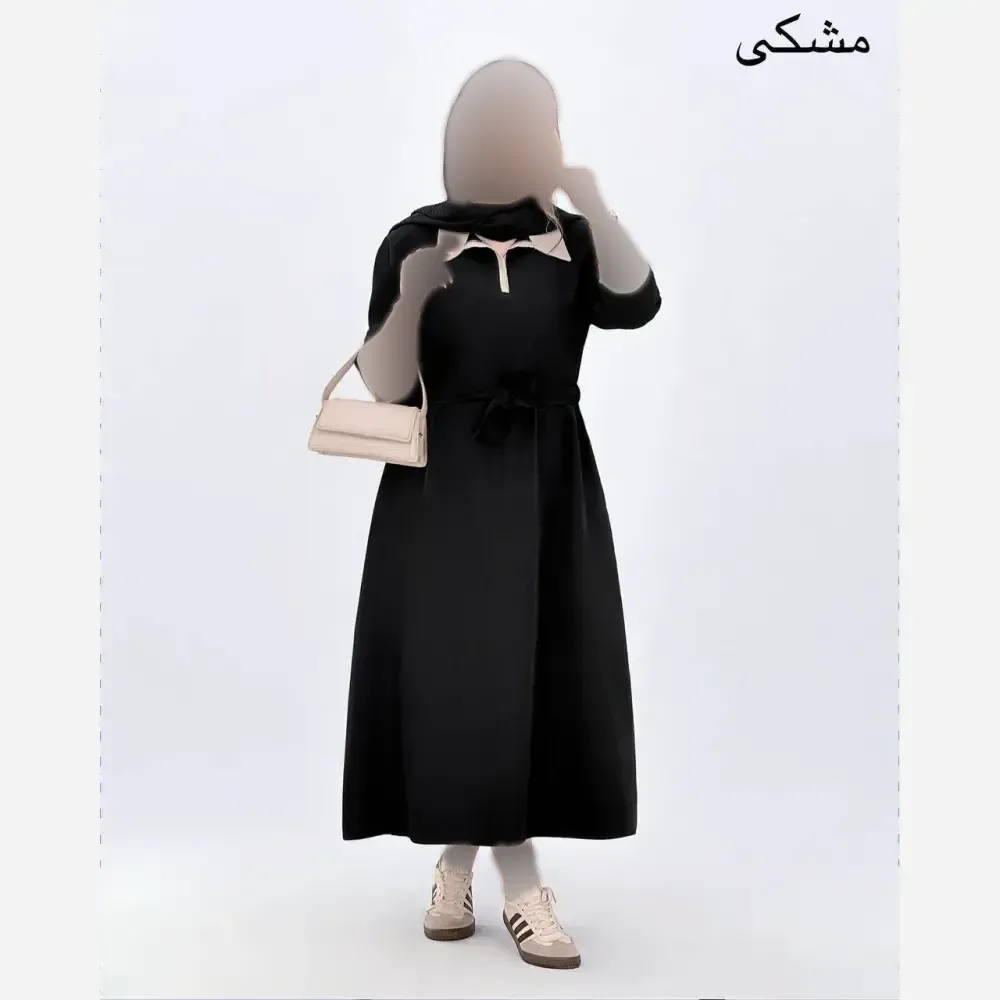 ماکسی زنانه کرپ مازراتی مدل سما کمربنددار فری سایز