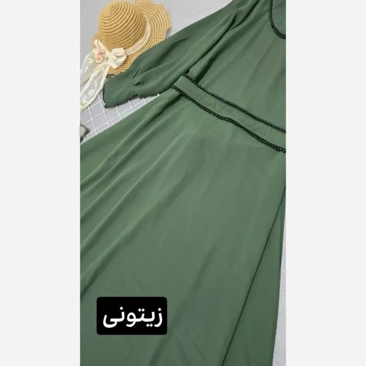 پیراهن بلند الیزه خرجکار مروارید دامن کلوش فری سایز