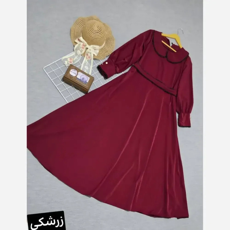 پیراهن بلند الیزه خرجکار مروارید دامن کلوش فری سایز
