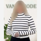 بادی فینگردار راه راه یقه اسکی فانریپ کش مشکی و سفید سایز فری 36 تا 44