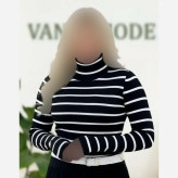 بادی فینگردار راه راه یقه اسکی فانریپ کش مشکی و سفید سایز فری 36 تا 44