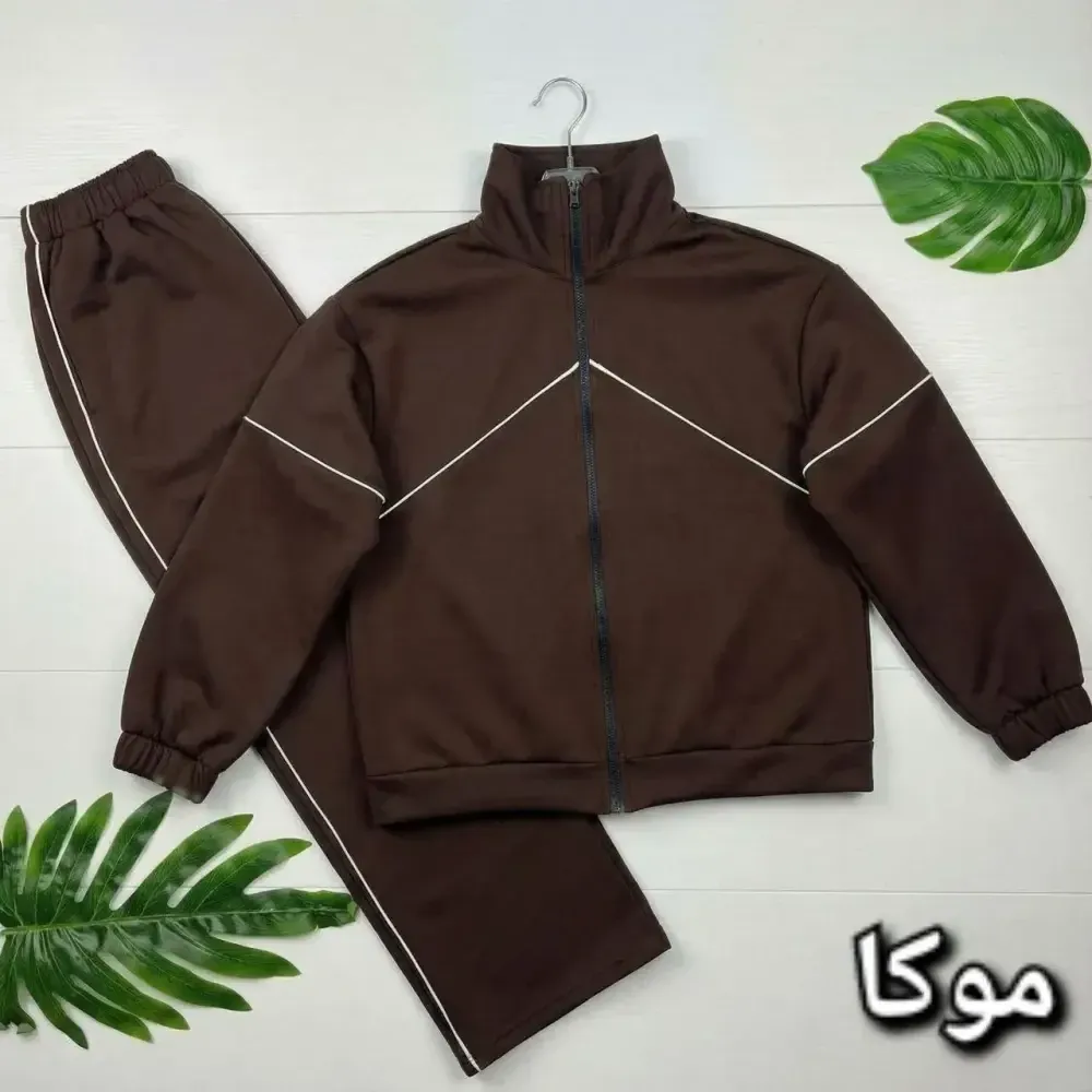 ست سویشرت و شلوار زنانه نانسی جنس مازراتی درجه یک سایز فری 38 تا 46 رنگ مشکی موکا سرمه ای