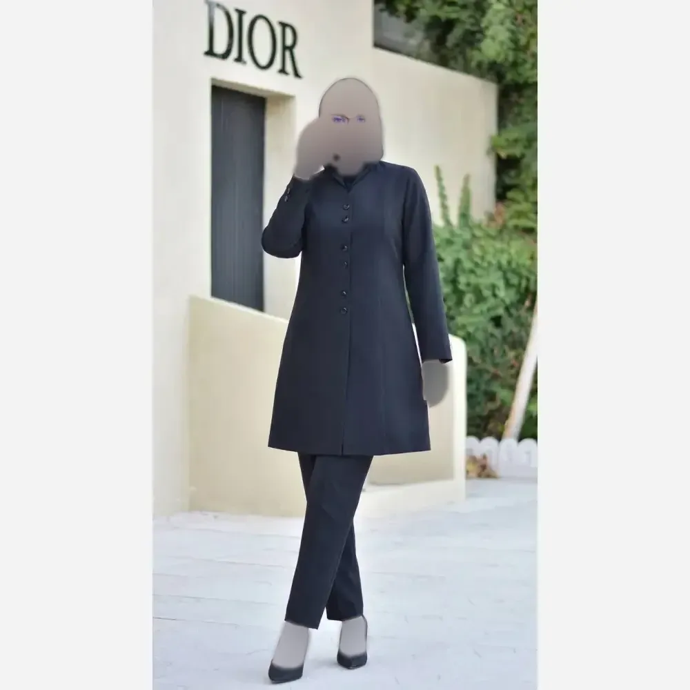 ست مانتو و شلوار اداری مینا جنس پرشیا دبل گرم بالا