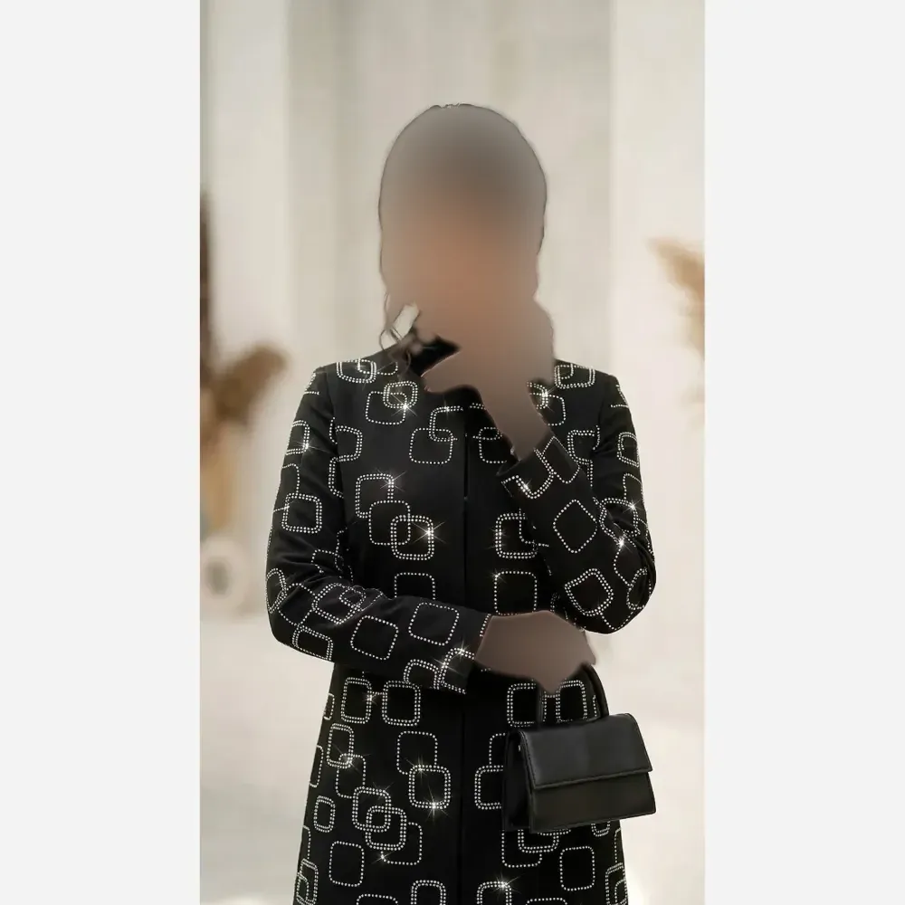 کت تک مجلسی زنانه مدل مربعی جنس مازراتی رنگ مشکی