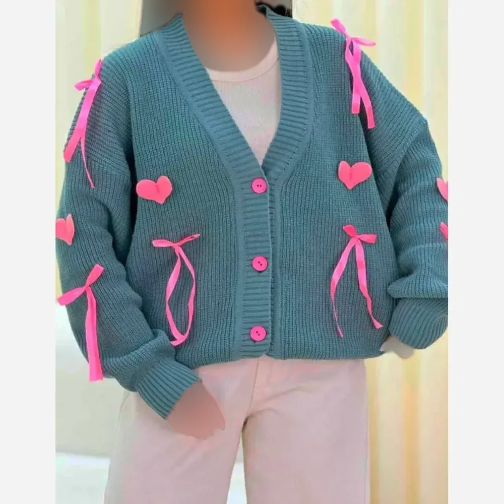 ژاکت بافت پینترستی قلبی زنانه درجه یک گرم بالا سایز 38 تا 50