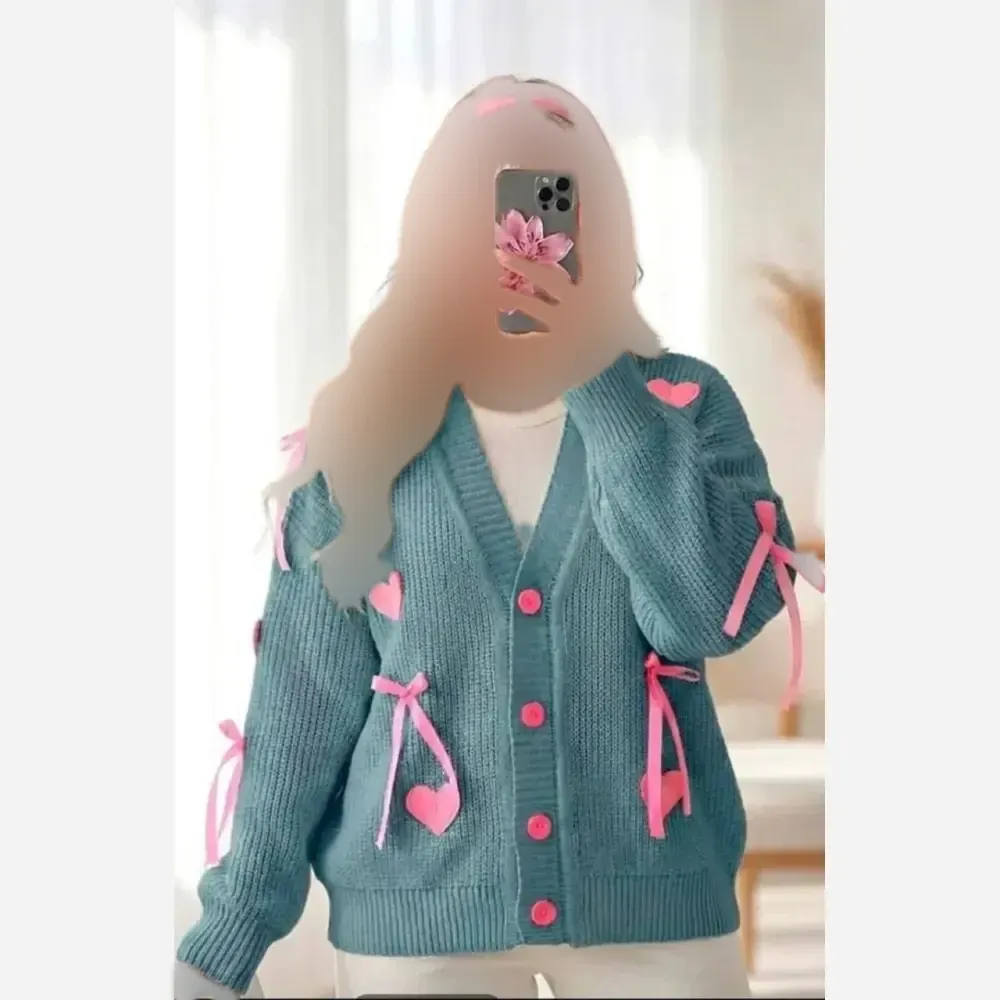 ژاکت بافت پینترستی قلبی زنانه درجه یک گرم بالا سایز 38 تا 50