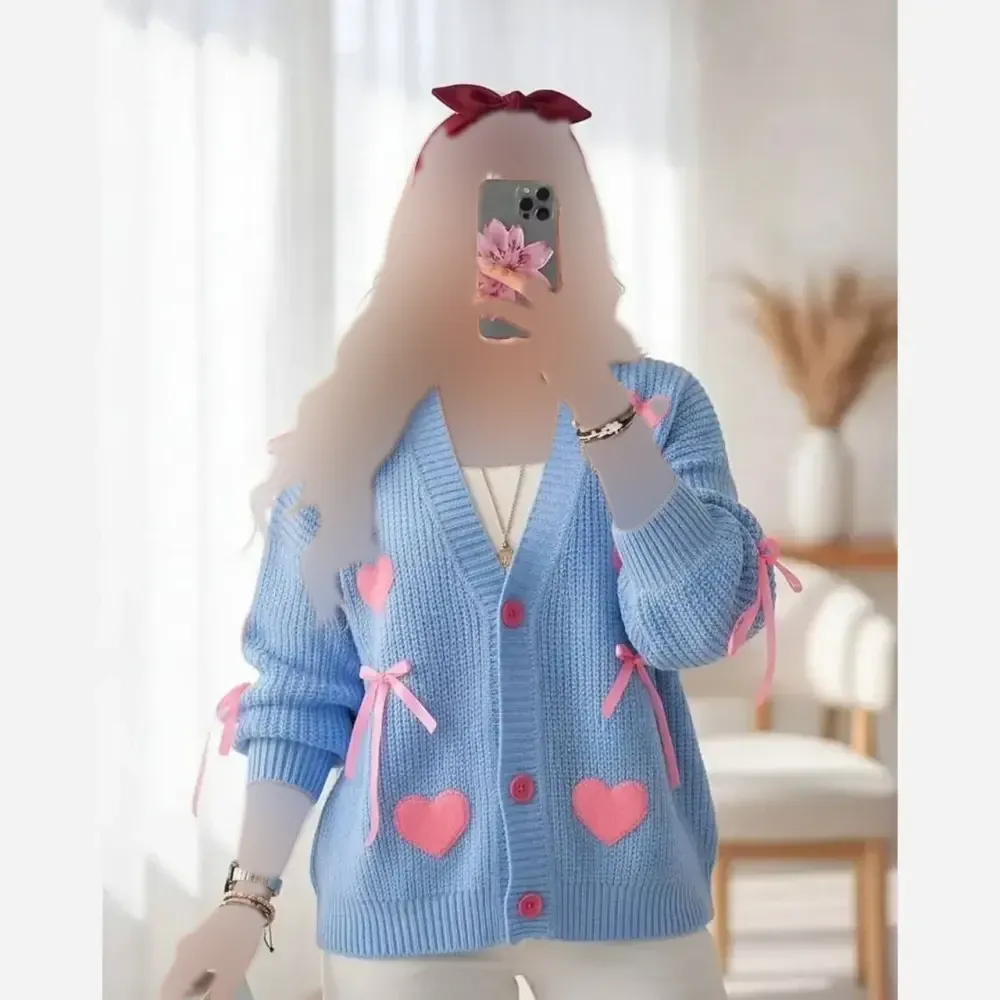 ژاکت بافت پینترستی قلبی زنانه درجه یک گرم بالا سایز 38 تا 50