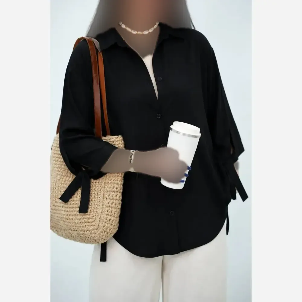 شومیز گره ای نیکی پری درجه یک فری سایز 38 تا 48