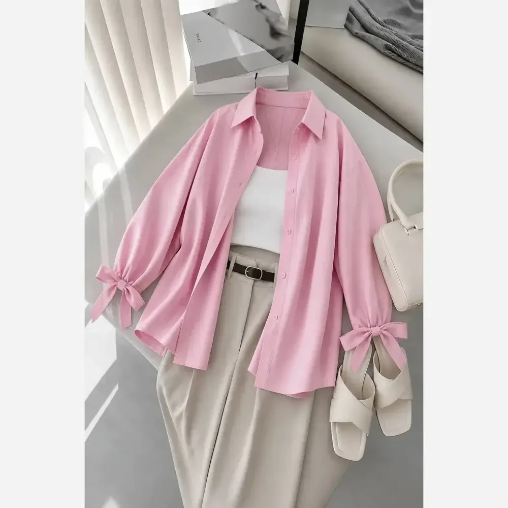 شومیز گره ای نیکی پری درجه یک فری سایز 38 تا 48