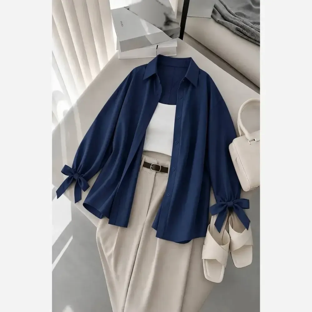 شومیز گره ای نیکی پری درجه یک فری سایز 38 تا 48