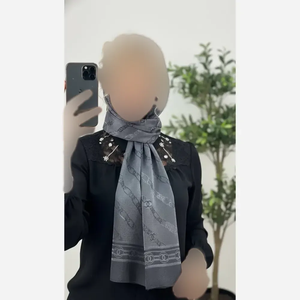 شال ژاکارد دورو شیشه ای ضخیم مجلسی ابعاد 68 در 187 سانتیمتر