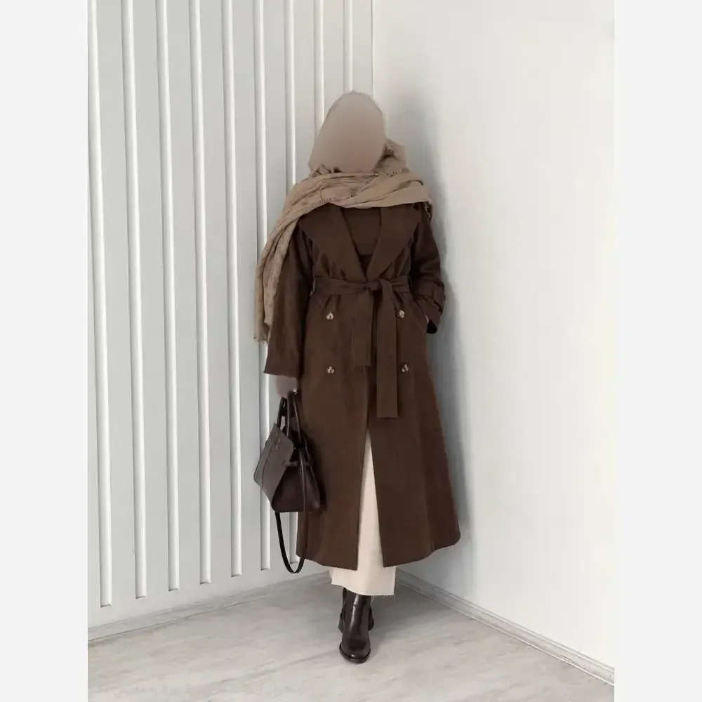 پالتو سوییت زنانه مدل سارا رنگ شکلاتی سایز 38 تا 48