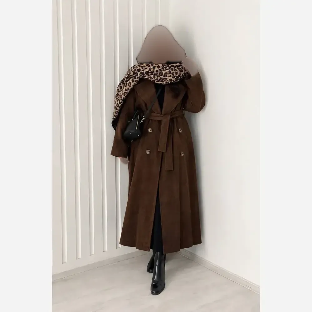 پالتو سوییت زنانه مدل سارا رنگ شکلاتی سایز 38 تا 48