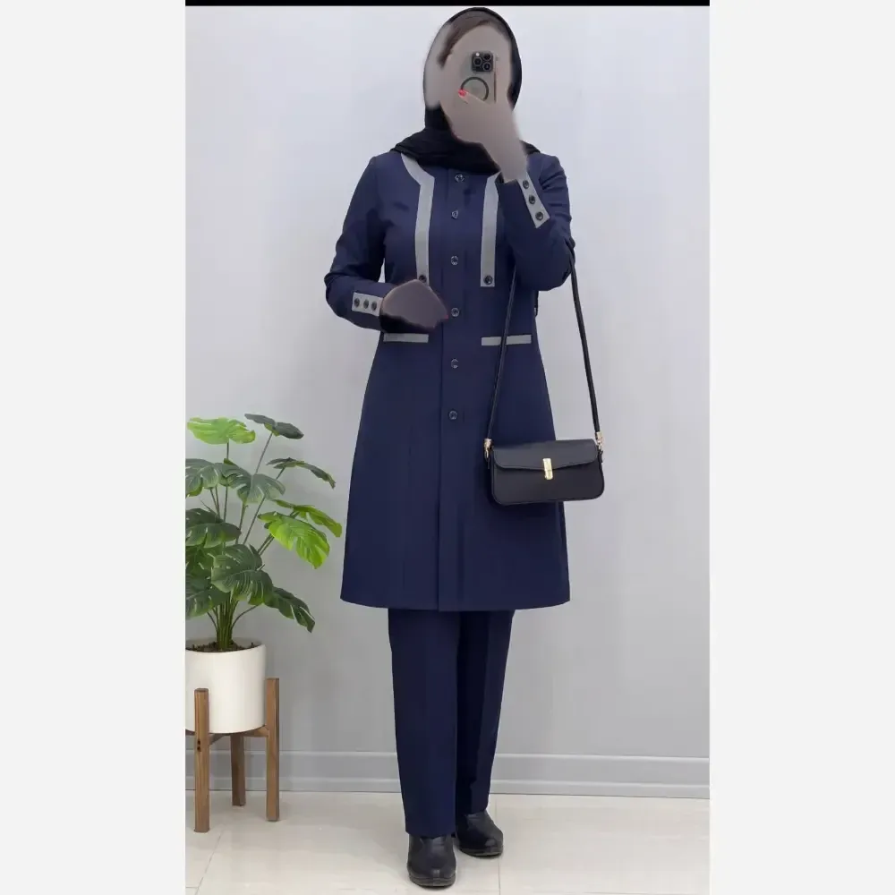 ست اداری اطلس جنس مکانیک پرشیا رنگ مشکی سورمه طوسی آبی