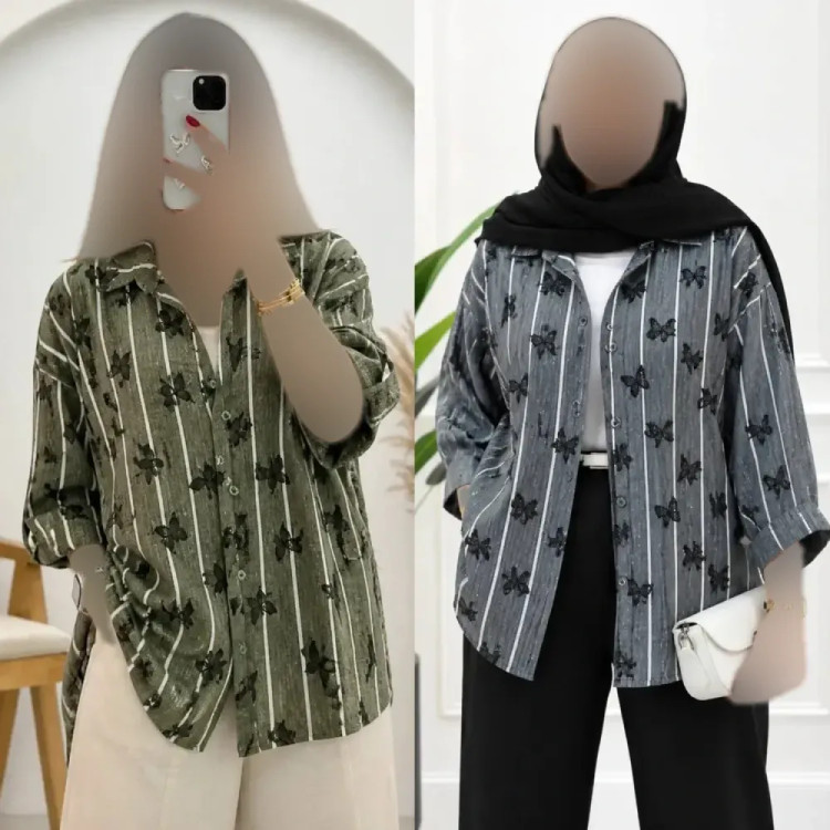 شومیز زنانه سارینا جنس ینزی لاینی شاین دار فری سایز