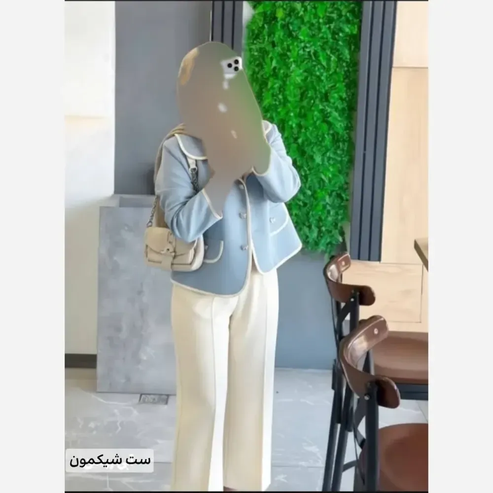 ست کت و شلوار زنانه پاییزه سوپرمازراتی پاپیون سایز 38 تا 46