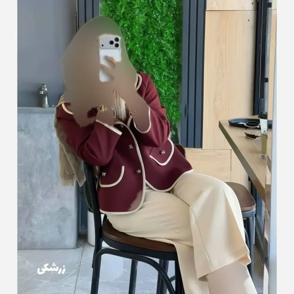 ست کت و شلوار زنانه پاییزه سوپرمازراتی پاپیون سایز 38 تا 46