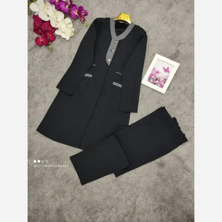 ست مانتو و شلوار اداری مکانیک پرشیا درجه یک سایز 38 تا 50 رنگ طوسی و مشکی