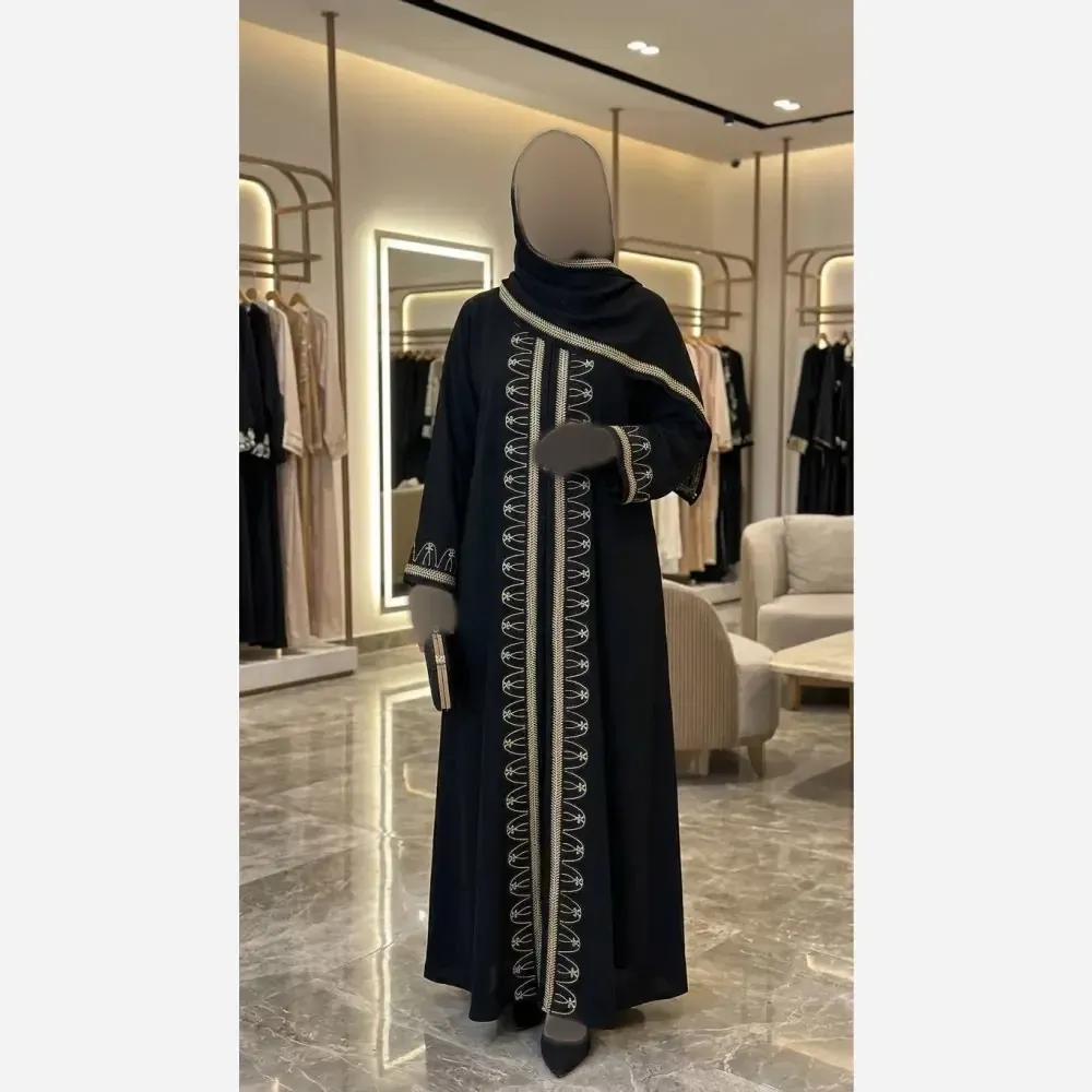 عبا مجلسی مشکی جنس الیزه درجه یک سایز 1 و 2 قد 140