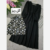 سارافون کرپ اندونزی با جلیغه سوزن دوزی دو تیکه فری سایز