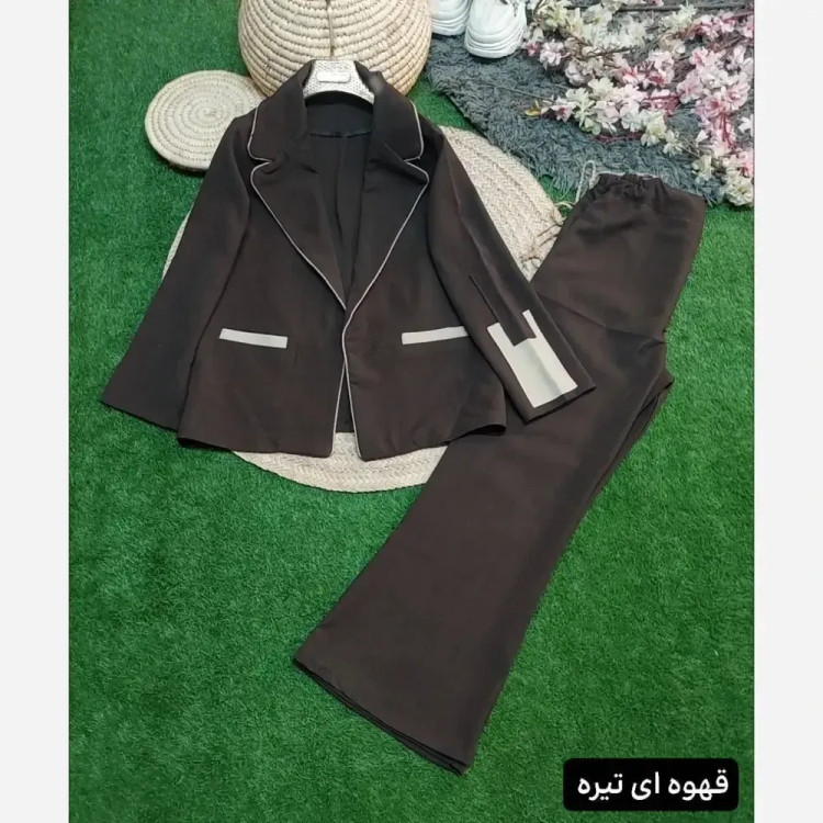 ست کت و شلوار زنانه مدل نیلوفر جنس هرمس درجه یک سایز 38 تا 46