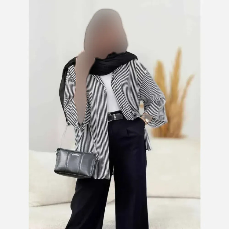 شومیز پرنیا جنس مراکشی سوزنی تابستانی خنک فری سایز