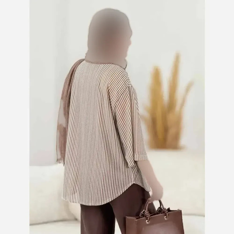 شومیز پرنیا جنس مراکشی سوزنی تابستانی خنک فری سایز