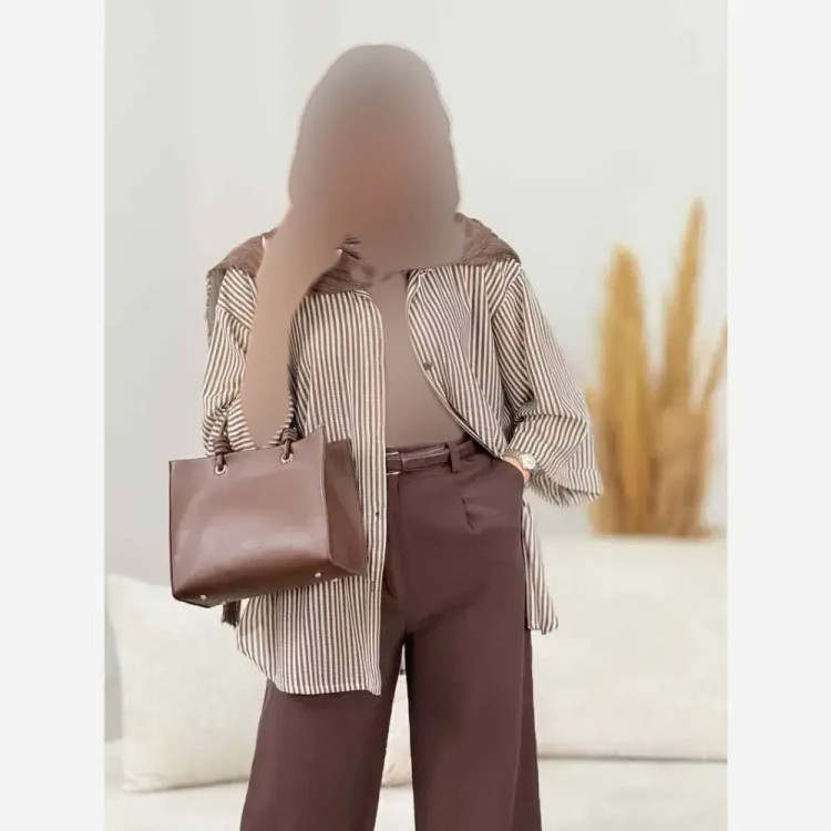 شومیز پرنیا جنس مراکشی سوزنی تابستانی خنک فری سایز