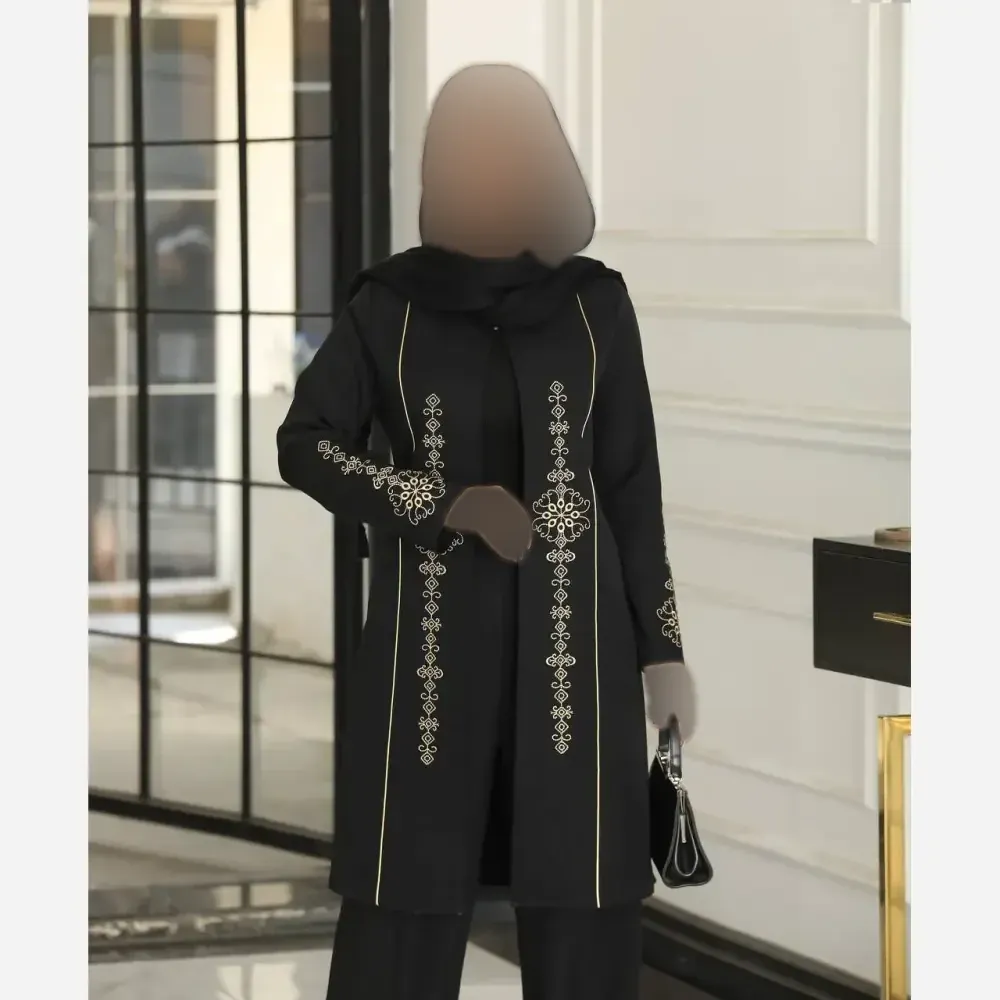 مانتو مزونی ساره سوپر مازراتی رنگ مشکی سایز 1 تا 3