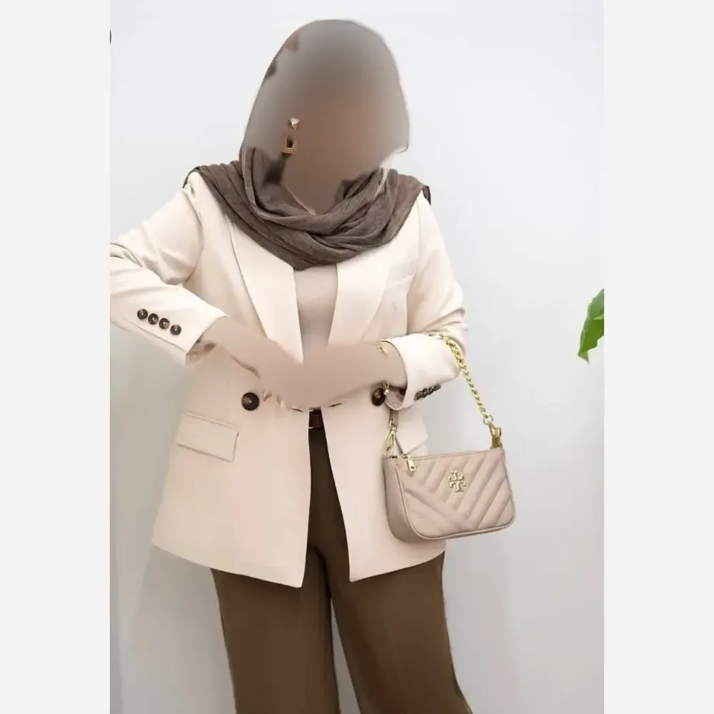 دامن بلند زنانه لنین درجه یک رنگ قهوه ای سایز 38 تا 46