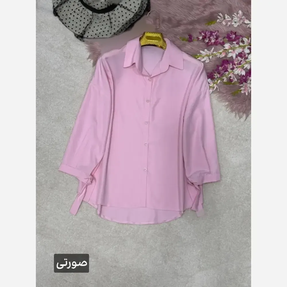 شومیز گره ای نیکی جنس پری خنک و سبک سایز فری 38 تا 48