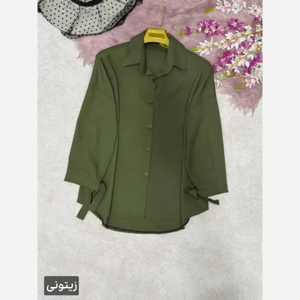 شومیز گره ای نیکی جنس پری خنک و سبک سایز فری 38 تا 48