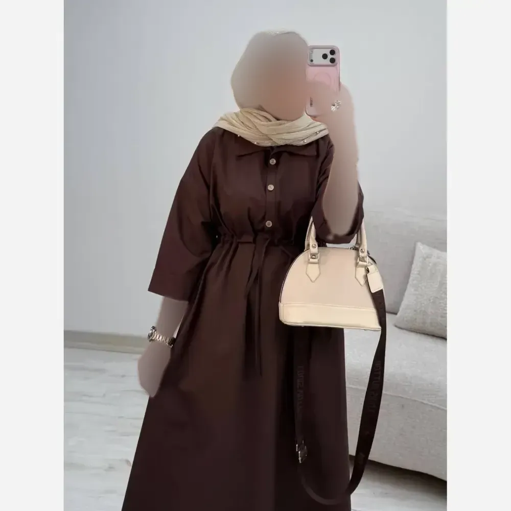 پیراهن لنین سالومه بلند گت دار مناسب بارداری و شیردهی رنگ بندی متنوع سایز فری 38 تا 46