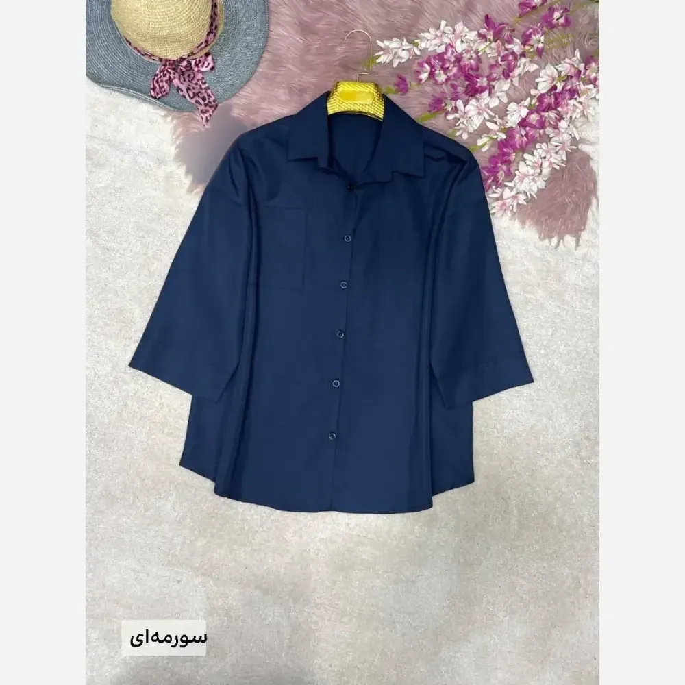 شومیز تک جیب ترمه جنس پری درجه یک خنک فری سایز