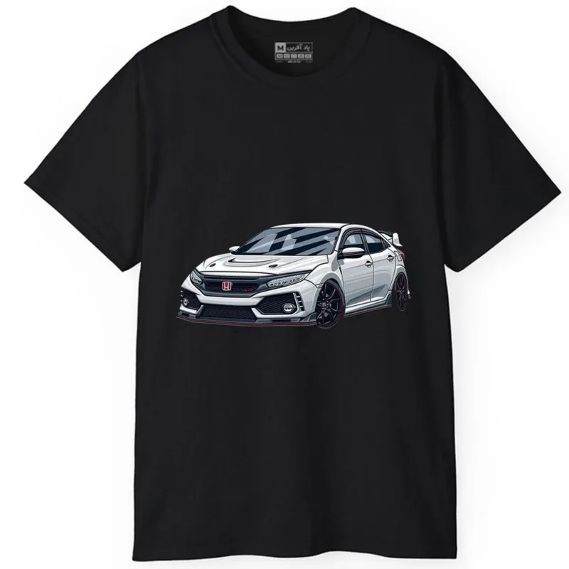 تیشرت آستین کوتاه مردانه طرح ماشین جنس نخ و پلی استر