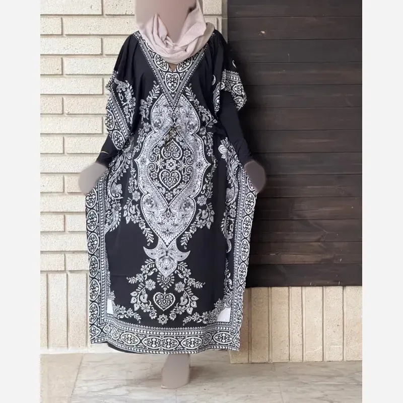پیراهن پانچ سیلک هندی زنانه فری سایز تابستانی