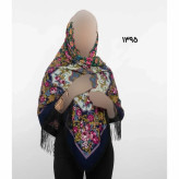 روسری ترکمن اصل ترکیه وارداتی جنس نخی قواره بزرگ ریشه دستباف چهار فصل کد 1395