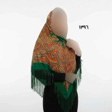 روسری ترکمن اصل ترکیه کد 1396 قواره 140-150 جنس نخی ریشه دستباف 4 فصل