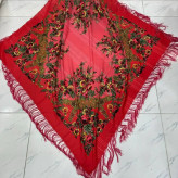 روسری ترکمن اصل کد 1389 ترکیه وارداتی جنس نخی قواره 140-150 ریشه دستباف 4 فصل
