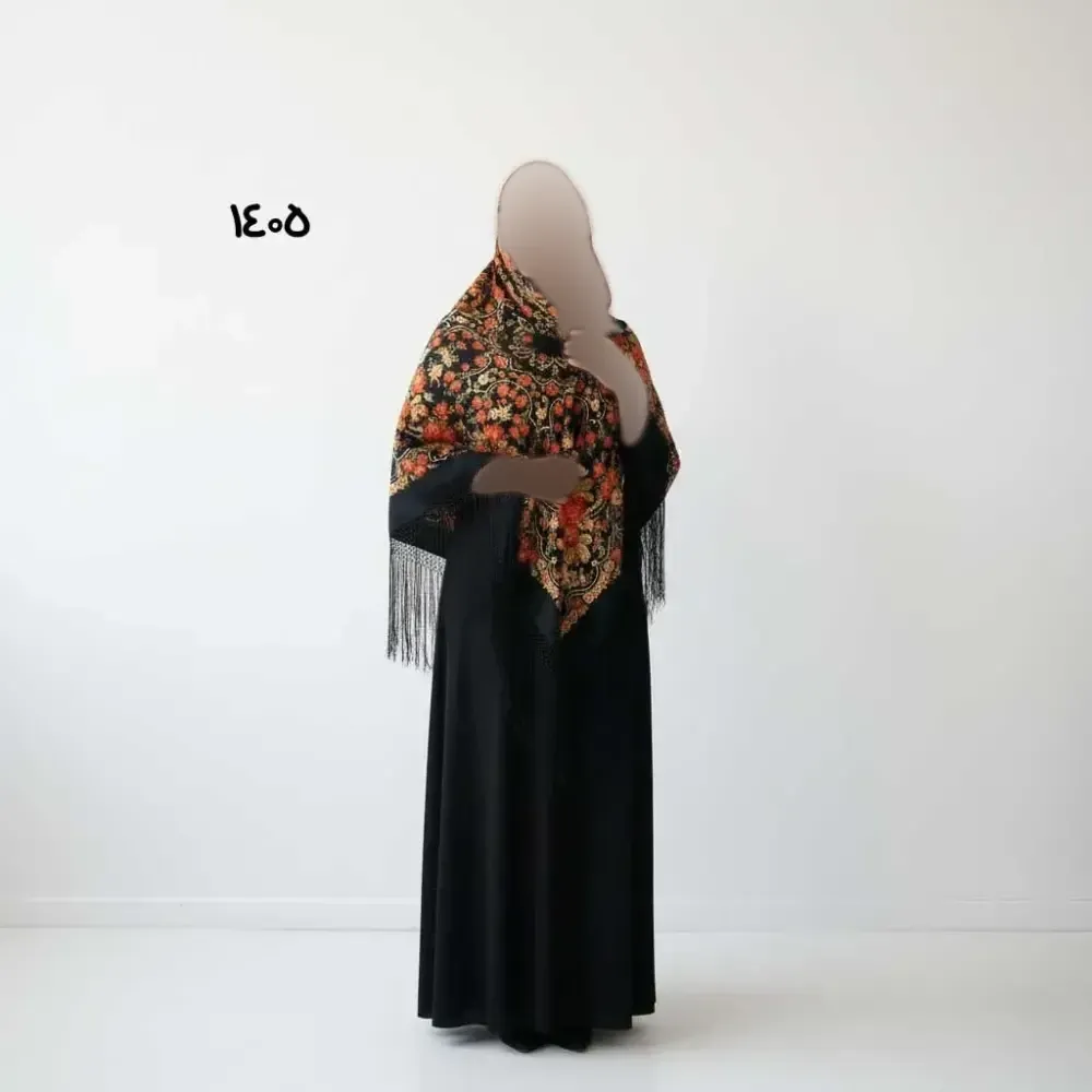 روسری ترکمن اصل ترکیه قواره بزرگ 140-150 سانت نخی ریشه دستباف چهار فصل بدون چروک
