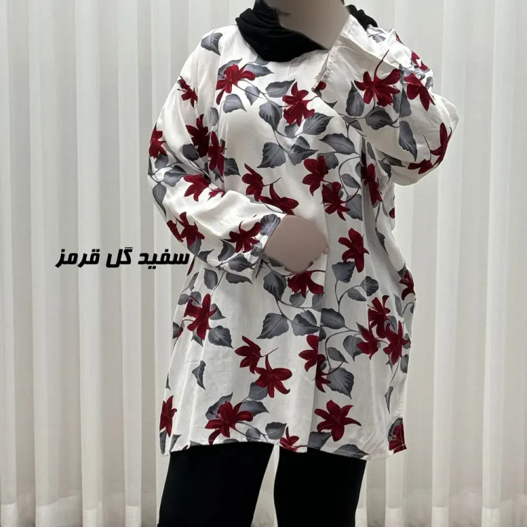 تونیک نخی زنانه طرحدار فری سایز مناسب تا سایز 52