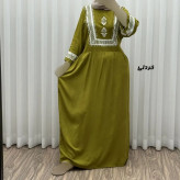 پیراهن نخی زنانه مدل پادمیرا فری سایز مناسب تا 48 همراه با کمربند