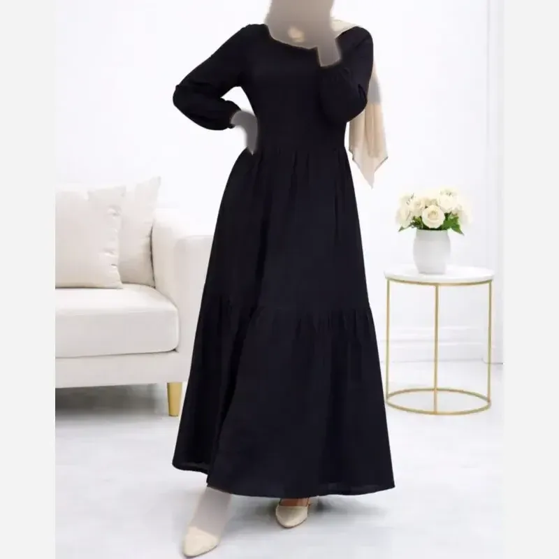 پیراهن ململ طرح آیدا یقه گره ای سایز 38 تا 48