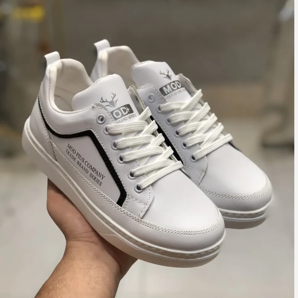 کفش ونس زنانه مدل مادیرا سفید چرم صنعتی زیره پیو راحتی اسپرت