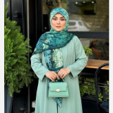 روسری نخ کاستوم طرح هیوا آبرنگی خاص تک