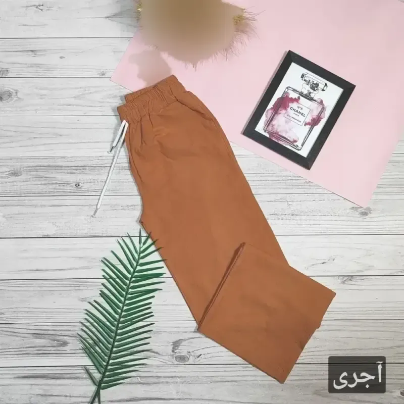 شلوار نیم بگ لینن زنانه سایز 38 تا 48 قد 100 سانت