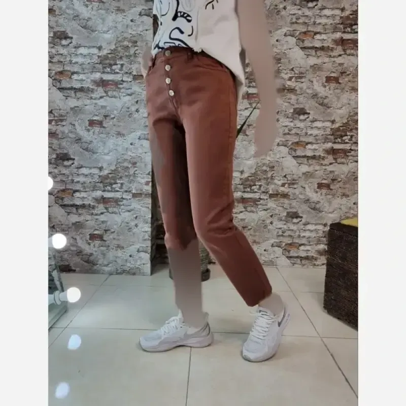 شلوار جین رنگی مام استایل ترک سایز 29 تا 31