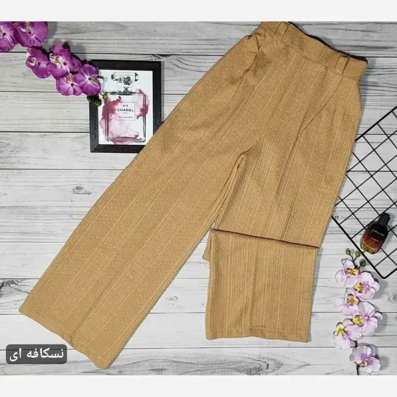 شلوار بگ مراکشی مدل حصیری سوزنی گرم بالا وارداتی