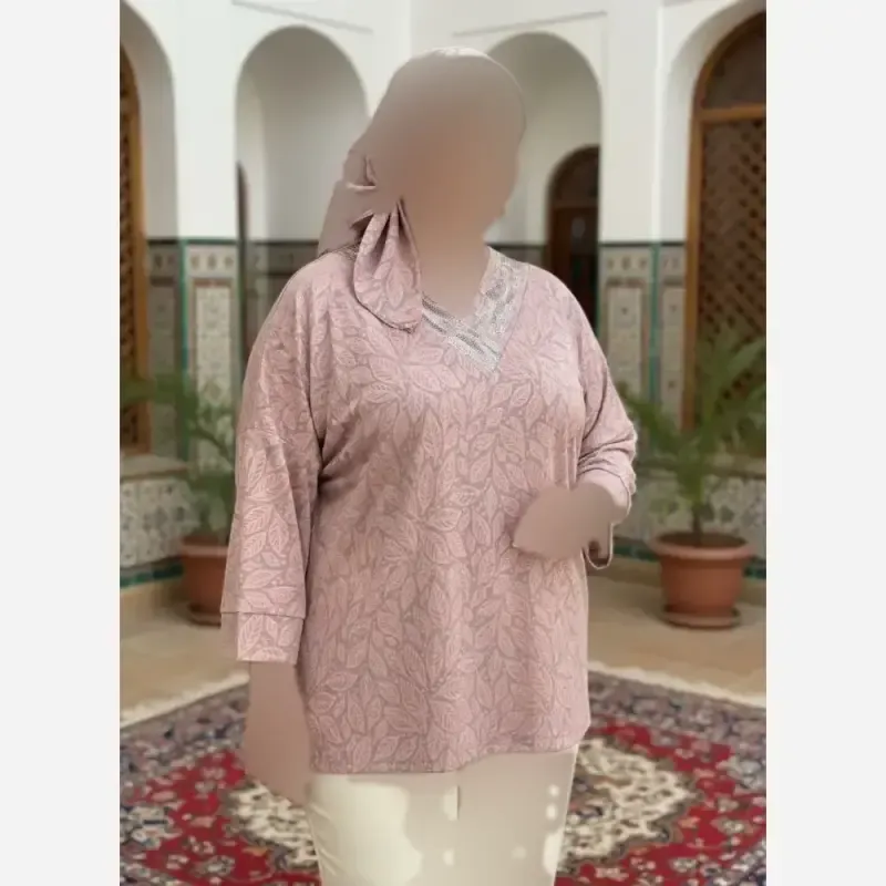 شومیز نگین دار کیمانو مدل تابان ژاکارد ویسکوز سایز بزرگ